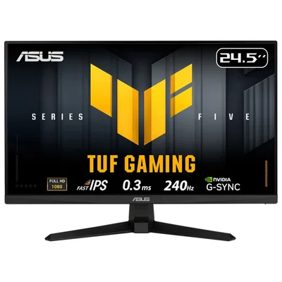 Asus TUF Gaming Series 5, VG259QM5A Gaming Monitor ,24.5-inch Full HD Fast-IPS panel, 240Hz, 0.3ms, G-SYNC® compatible AMD FreeSync™ Premium, ELMB SYNC, 99% sRGB, DisplayWidget Center, Gaming AI, Black