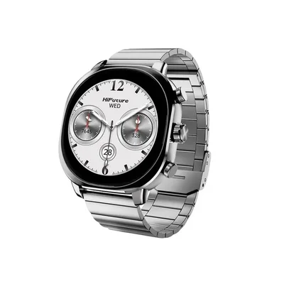 HiFuture AIX  Silver,  1.43"AMOLED, 466*466, Powered by Dual Core & Syntra AI, Bluetooth Call, 1ATM Waterproof, Sixth Generation Health Sensor, Stainless Steel, Up to 10 days daily use
