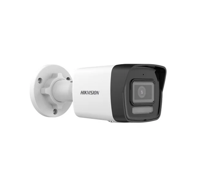 Камера за видеонаблюдение HikVision 2 MP Smart Hybrid Light Fixed Bullet, 4 mm, F1.6, IR, бял светодиод до 30м, H.265+, IP67, вграден микрофон, 12VDC/PoE 6.5W