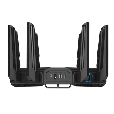 Asus Gaming Wireless Router, ROG Rapture GT-BE98, BE25000, Quad-Band, Quad-Core 2.6GHz CPU, 256MB/2GB Flash/RAM, 10G dual-port, 2.5G quad-port, AiProtection Pro, RangeBoost Plus, AiRadar TX, open NAT, VPN Fusion, multiple SSIDs, IPTV, RGB, AiMesh, Black
