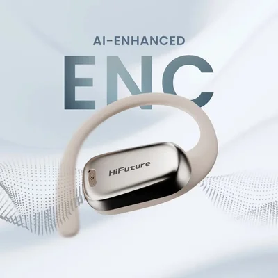 Слушалки HiFuture Sonify Champagne Gold, Open Ear Comfort, Bluetooth 5.4, 4 микрофона, ENC, 20 ч работа, IPX5, 15mm драйвер
