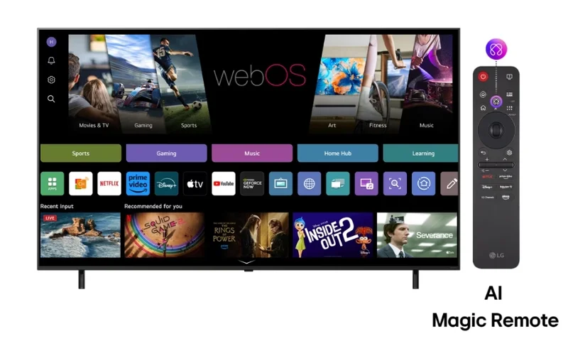 LG 75QNED80A3A, 75" 4K QNED HDR Smart TV, 3840x2160, DVB-T2/C/S2, Alpha 7 AI Processor, HDR10 / HLG, webOS 25 ThinQ, VRR / ALLM / HGiG, 4K Upscaling, WiFi 5, Voice Controll, Bluetooth 5.1, AirPlay 2, LAN, CI, HDMI, SPDIF, Google Cast, 2 pole Stand