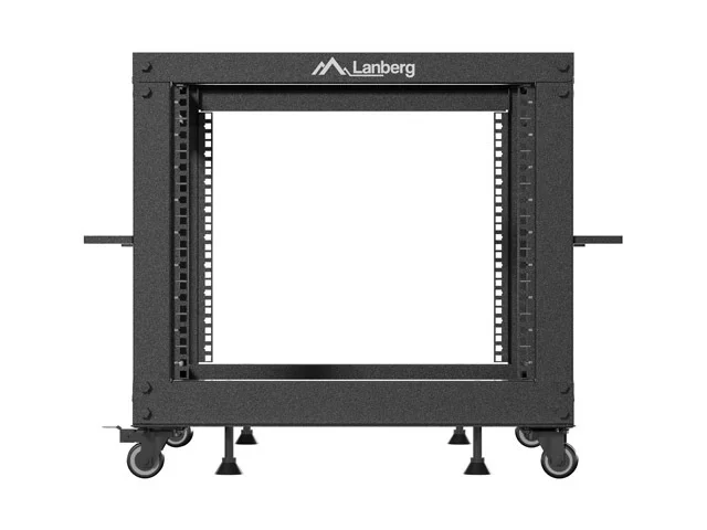 Lanberg open rack 19" 9U 600x600-1100 adjustable, black