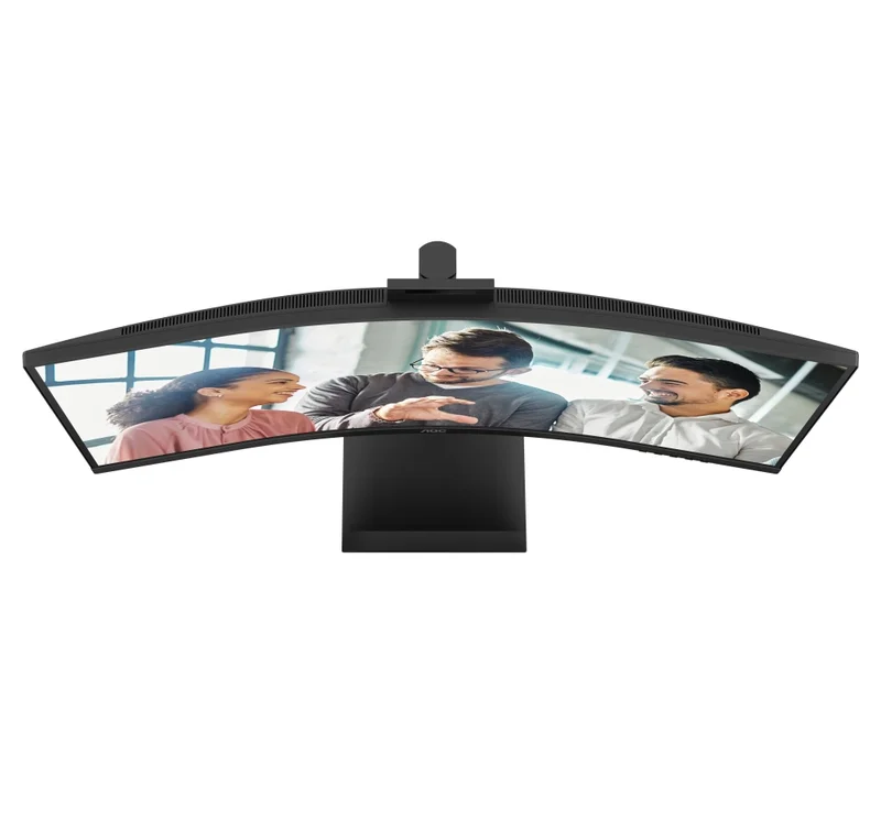 AOC CU34E4CW, 34" Curved 1500R, VA, WLED, 3440x1440@120Hz, 4ms GtG, 1ms MPRT, 350cd m/2, 3500:1, 50M:1 DCR, Adaptive Sync, FlickerFree, Anti-Blue Light, 5Wx2, Webcam 5MP, Tilt, Height Adjust, Swivel, 2xHDMI, DP, USB hub, KVM, RJ45