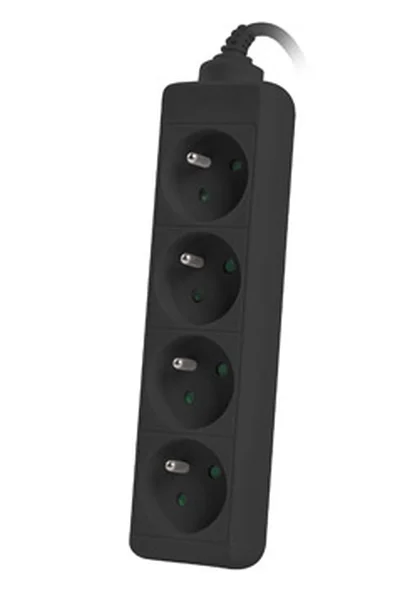 Lanberg power strip 1.5m, 4 sockets, french quality-grade copper cable, black
