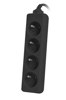 Lanberg power strip 1.5m, 4 sockets, french quality-grade copper cable, black