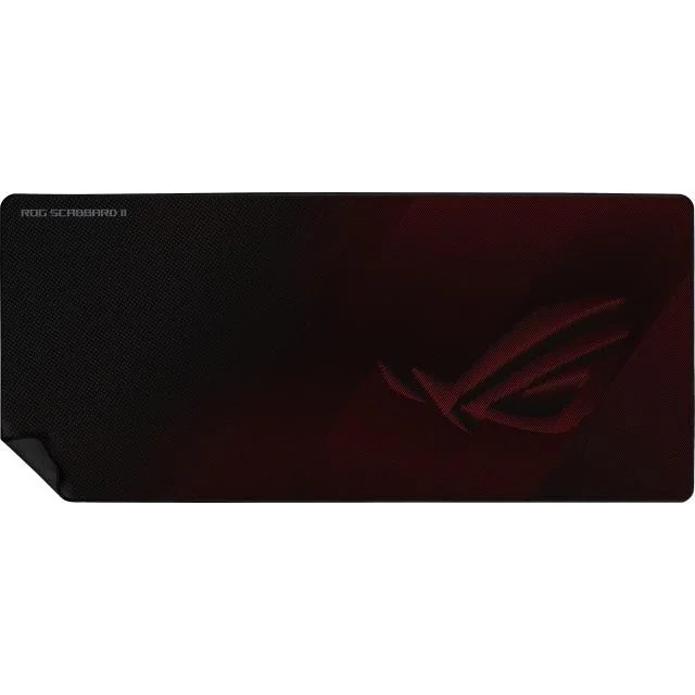 Asus ROG SCABBARD II is extended gaming mouse pad with protective nano-coating for a water-, oil-and dust-repellant surface, with anti-fray, flat-stitched edges and a non-slip rubber base