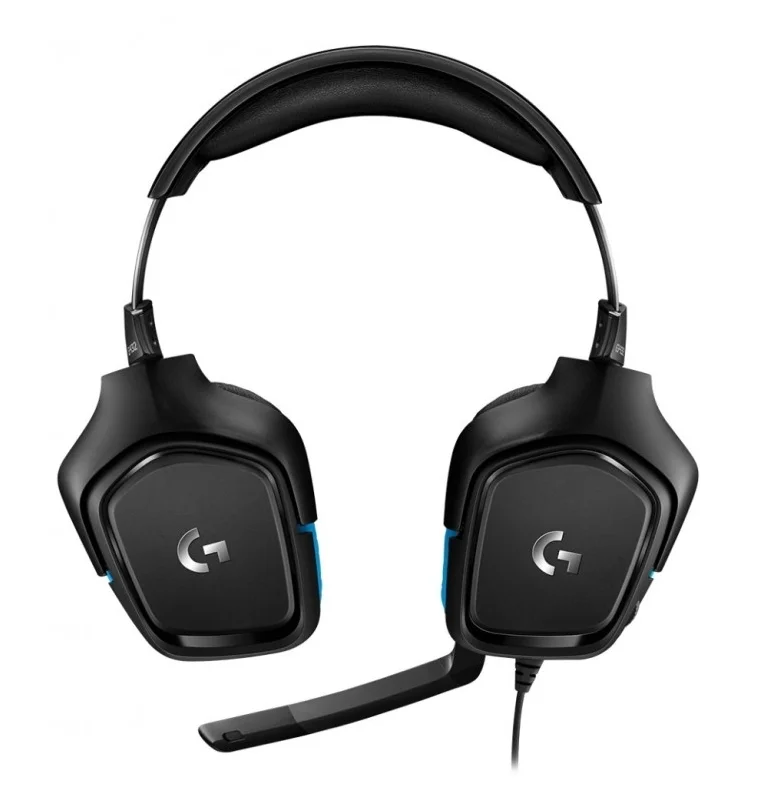 Геймърски слушалки Logitech G432 7.1 съраунд, кожена възглавничка, черни/сини, USB