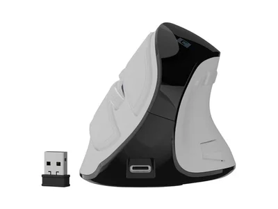 Мишка NATEC Euphonie Vertical PRO Wireless, Bluetooth 5.0, 4000 DPI, програмируема, бяла