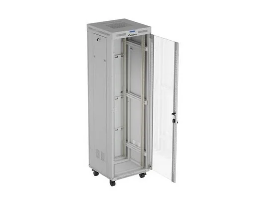 Lanberg Rack Cabinet 19" Free-Standing 42U/600X600 (FlAT Pack) With Glass Door LCD Grey V2
