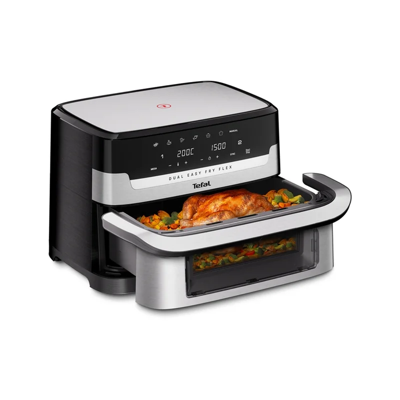 Tefal EY922DE0 Easy Fry DUAL FLEX, stainless steel, 9L (2.5kg), 2700W, automatic programs (7), adjustable temp, manual mode