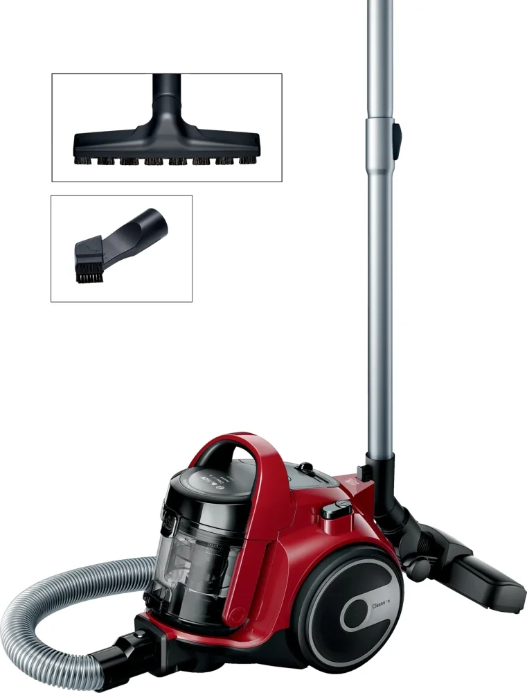 Прахосмукачка BOSCH – BGS05AAA2, SER2, 700 W, без торбичка, 1.5 л, червен