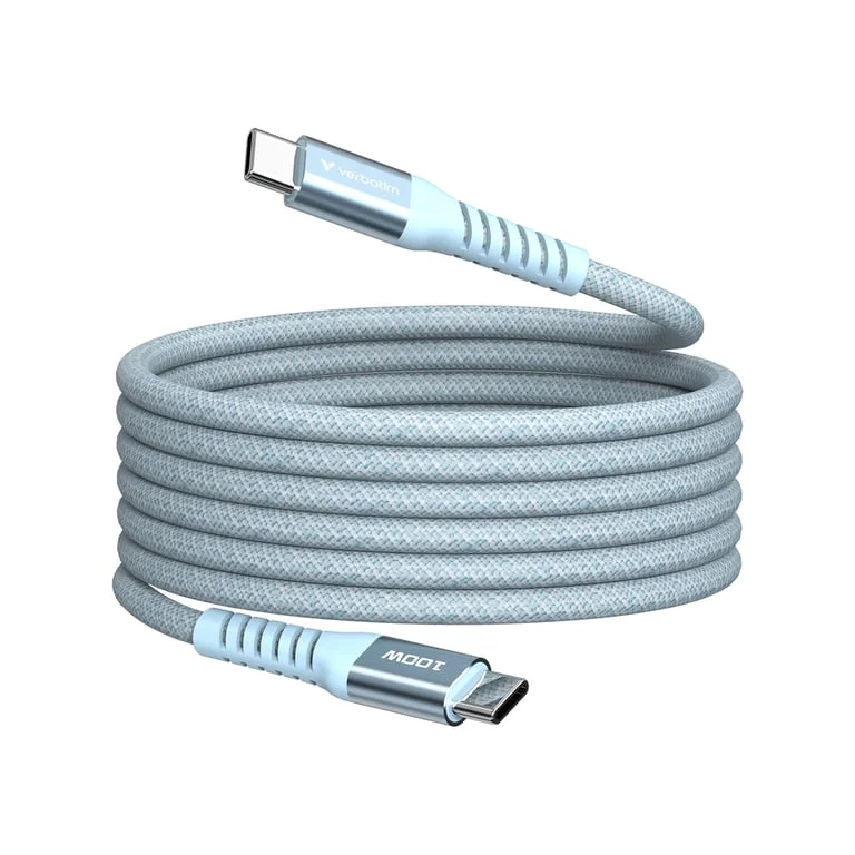 USB-C кабел Verbatim Sync & Charge Magnetic 1.2m 100W, син