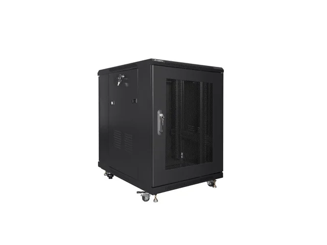 Lanberg rack cabinet 19" free-standing 15U/600x800 (flat pack) with mesh door black
