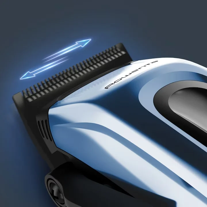 Машинка за подстригване Rowenta TN1551E0, неръждаеми ножчета, LCD дисплей, 28 степени на рязане, 150 мин. работа на батерия, синя