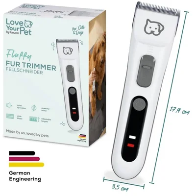 Машинка за подстригване BEURER PP 110 Fluffy за кучета и котки, неръждаема стомана, 4 приставки, до 4 часа работа, бяла
