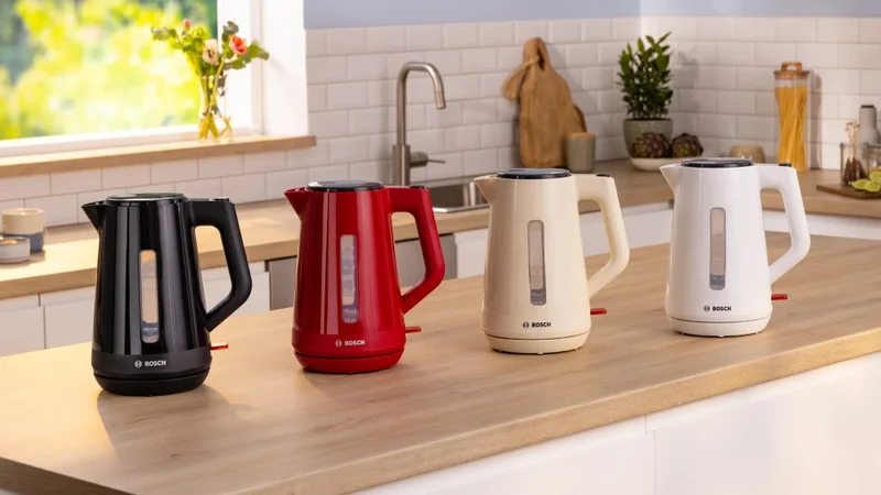 Bosch TWK1M123, MyMoment Plastic Kettle, 2400 W, 1.7 l, Cup indicator, Limescale filter, Triple safety function, Black