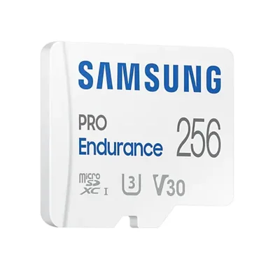 Samsung 256 GB micro SD PRO Endurance, Adapter, Class10, Waterproof, Magnet-proof, Temperature-proof, X-ray-proof, Read 100 MB/s - Write 40 MB/s