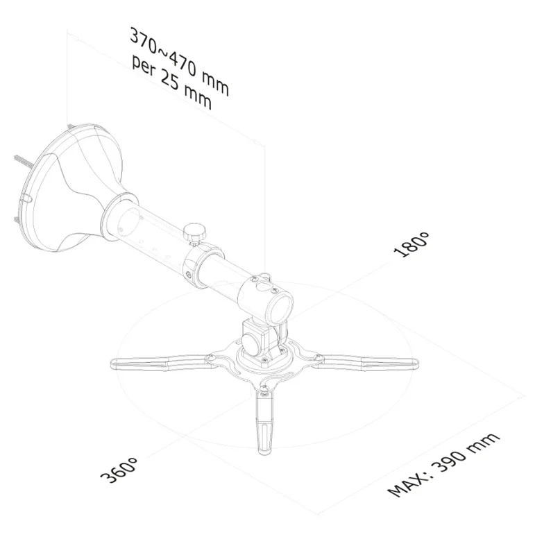 Neomounts Projector Wall Mount (length: 37-47 cm = ultra short throw), silver