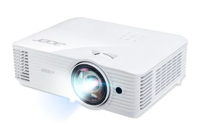Acer Projector S1386WH, DLP, Short Throw, WXGA (1280x800), 3600 ANSI Lumens, 20 000:1, 1x, 3D ready, HDMI, VGA out, DC Out (5V/1A, USB-A), RCA, Audio in/out, Speaker 16W, Bluelight Shield, Bag, 3.1kg, 3Y, White