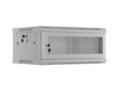 Lanberg rack cabinet 19" wall-mount 4U/600x450 with perforated door grey (flat pack)