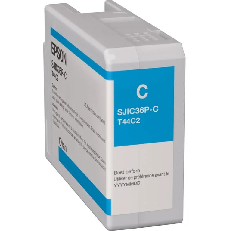 Мастило Epson SJIC36P(C) Cyan за ColorWorks CW-C6000Ae, CW-C6000Pe, CW-C6500Ae, CW-C6500Pe, 80 ml