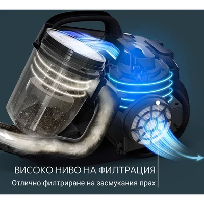 Прахосмукачка Rowenta RO3726EA Compact Power Cyclonic 750W, 1.5L, без торба, сив