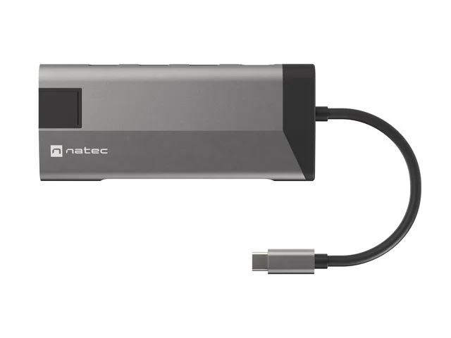 Докинг станция NATEC Fowler Plus Multiport 8-в-1, USB 3.0 хъб, HDMI 4K, USB-C PD, RJ45, SD, Micro SD