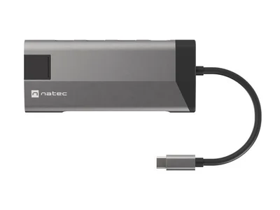 Докинг станция NATEC Fowler Plus Multiport 8-в-1, USB 3.0 хъб, HDMI 4K, USB-C PD, RJ45, SD, Micro SD