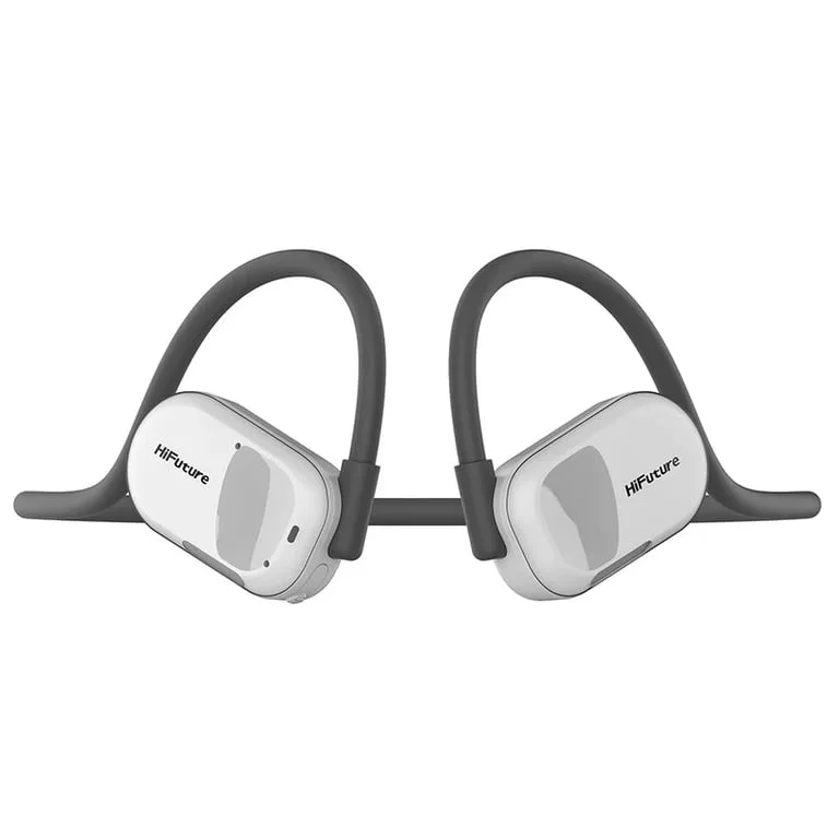 HiFuture FutureMate Grey White, Open Ear Comfort, Bluetooth 5.3, Dual Mics ENC Calling System, Playtime up to 8 Hours, IPX5 Waterproof, Extra Bass Boost