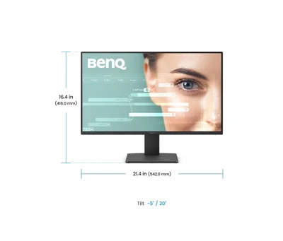 BenQ GW2491, 23.8" 1080p FHD 100Hz Eye-Care Monitor, 23.8W WORK &  ENTERTAINMENT DISPLAY GW2491 BLACK