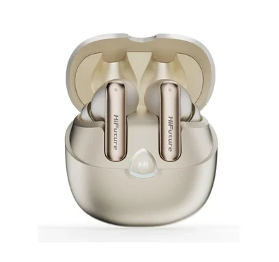 HiFuture SonicAir Champagne Gold, 4MICS ENC, 35 Hours Playtime,  Wireless 5.3, 10MM Driver, Soft Bass, Comfort Fit