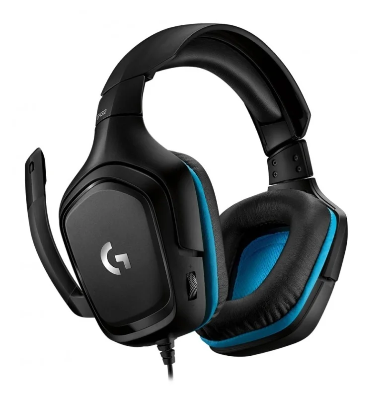 Геймърски слушалки Logitech G432 7.1 съраунд, кожена възглавничка, черни/сини, USB