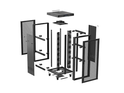 Lanberg rack cabinet 19" free-standing 37U/600X800 (FLAT PACK) with mesh door LCD black