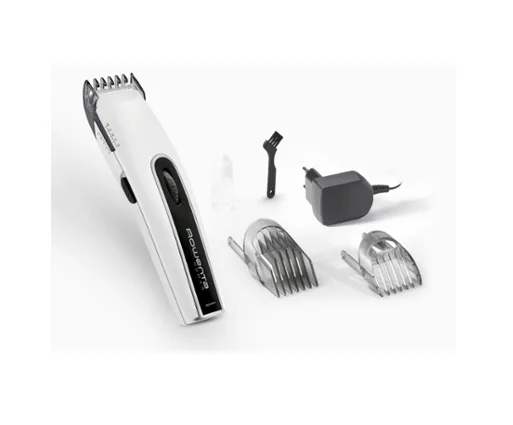 Rowenta TN1400F1, Hair clipper Nomad, new design, 2 adjustable combs with 9 settings each (3-15 mm, 18-30mm), rechargeable, corded, autonomy 40min + main, stainless steel blade, charging led, charging stand