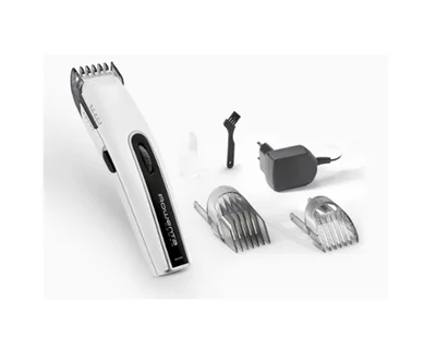 Rowenta TN1400F1, Hair clipper Nomad, new design, 2 adjustable combs with 9 settings each (3-15 mm, 18-30mm), rechargeable, corded, autonomy 40min + main, stainless steel blade, charging led, charging stand