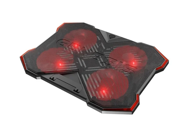 Охладителна подложка за лаптоп Genesis Oxid 260, 15.6"-17.3", 4 вентилатора, LED осветление, 2 USB порта