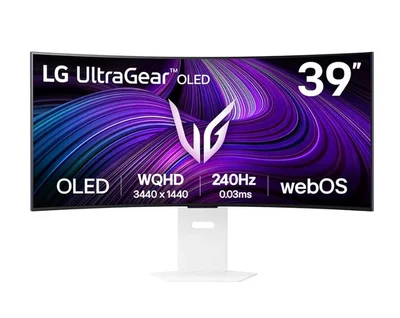 Монитор LG UltraGear 39GX90SA-W 39" OLED 21:9 Curved WQHD (3440x1440) 240Hz HDR10 0.03ms DCI-P3 98.5% Smart webOS Бял