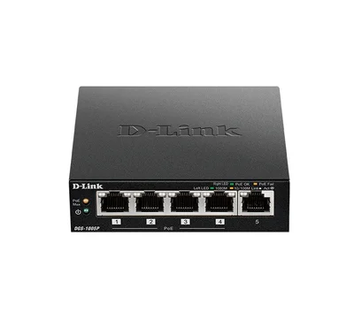 Суич D-Link 5-портов Gigabit Desktop PoE+