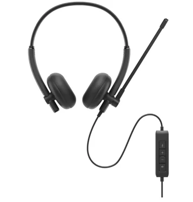 Слушалки DELL WH125 жични с микрофон, USB, черни