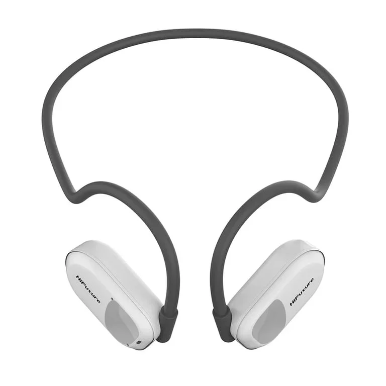 HiFuture FutureMate Grey White, Open Ear Comfort, Bluetooth 5.3, Dual Mics ENC Calling System, Playtime up to 8 Hours, IPX5 Waterproof, Extra Bass Boost