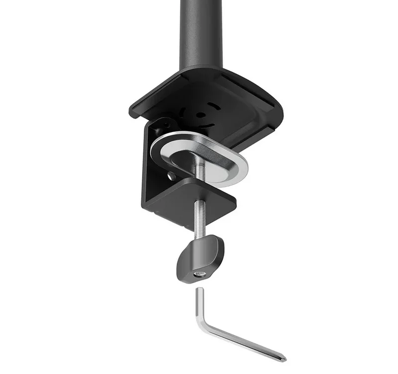 Neomounts Nero Double Flat Screen Desk Mount (phone holder+Quick-fix clamp/grommet)