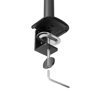 Neomounts Nero Double Flat Screen Desk Mount (phone holder+Quick-fix clamp/grommet)