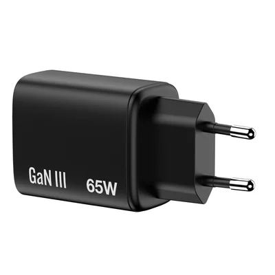 Зарядно устройство Verbatim Essentials GaN 65W, EU, черен