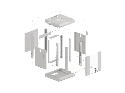Lanberg rack cabinet 10" wall-mount 6U/300x300 (flat pack) with glass door grey