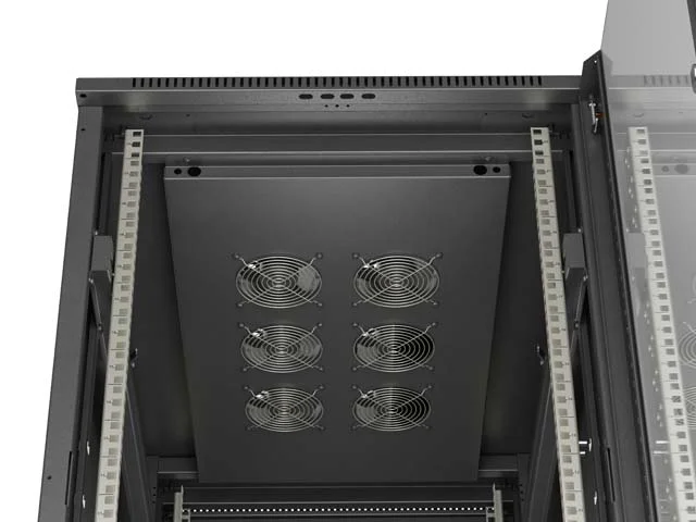 Комуникационен шкаф Lanberg – 22U/600x1000, свободностоящ, стъклена врата, черен
