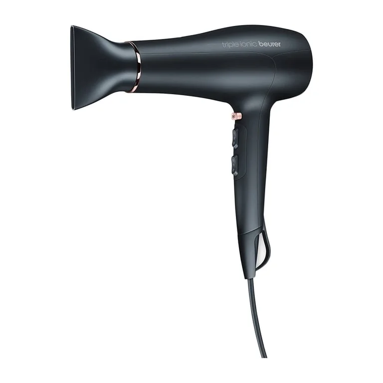 Сешоар Beurer HC 50 2200W с тройна йонна функция, 2 накрайника, 3 температурни и 2 степени на въздушен поток, студен въздух, защита от прегряване, черен/розов