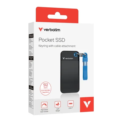 Verbatim Pocket SSD USB 3.2 Gen 2 512GB Black/Blue