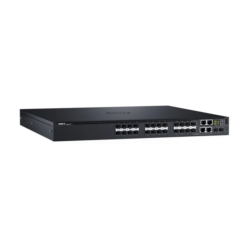 Dell Networking S3124F, L3, 24x 1GbE SFP, 2xCombo, 2x 10GbE SFP+ fixed ports, Stacking, IO to PSU air, 1x AC PSU, 3Y PS NBD, STOCK Smart Value, 210-AIMS