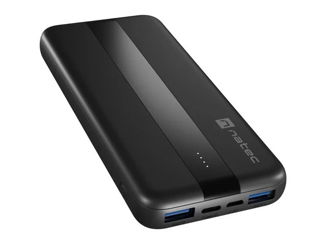 Външна батерия NATEC Trevi Slim Q V2 10000mAh, 2x USB-A 18W, 1x USB-C 20W, с USB-C кабел